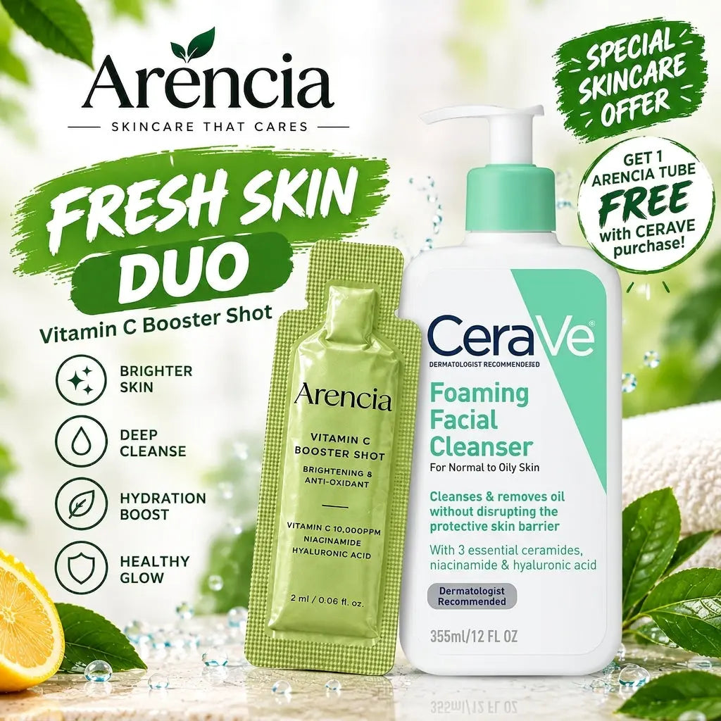 CeraVe Foaming Facial Cleanser (USA) + Arencia Tube Free CeraVe