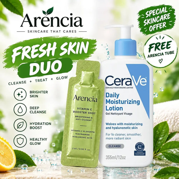 CeraVe Daily Moisturizing Lotion + Arencia Tube Free CeraVe