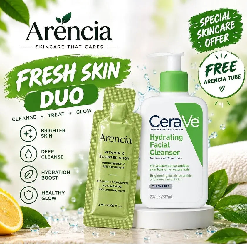 CeraVe Hydrating Facial Cleanser (USA) + Arencia Tube Free CeraVe